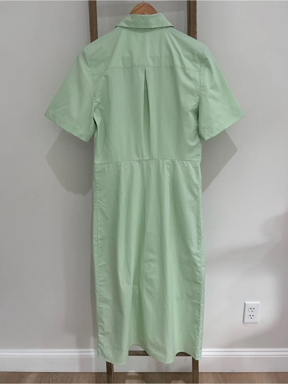J. Crew Utility Cotton MIDI Shirt Dress Mint Green Size 6 NWT Classic Minimalist